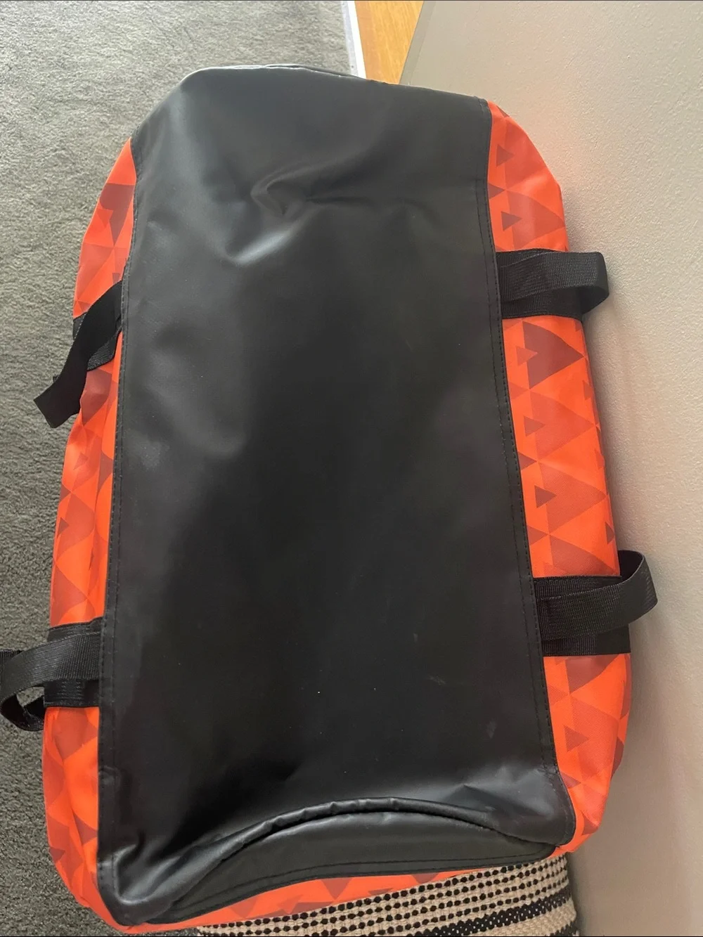 Orange Geometric Men's Duffel Bag - Backpack
